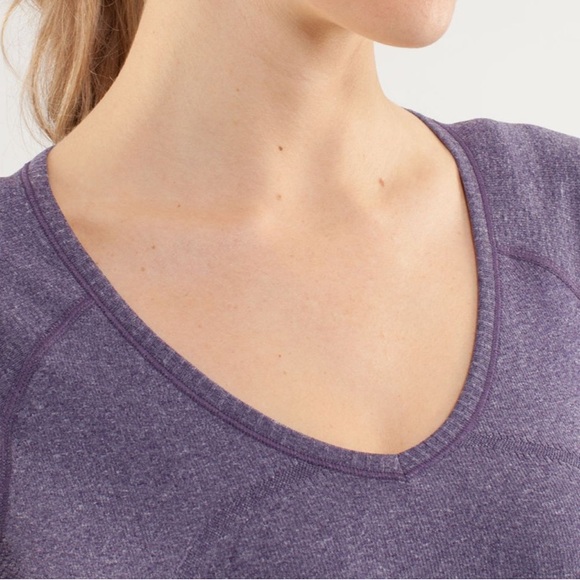 Lululemon Run Swiftly Tech V Neck Shirt in Concord Grape Purple - Size 8 - Picture 16 of 16